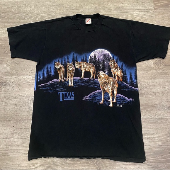 Jerzees Other - Vintage 90s Jerzees Wolf Moon Single Stitch Tee Size L • C. Waldron 1992 • USA